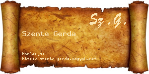 Szente Gerda névjegykártya